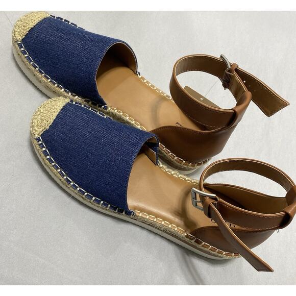 a.n.a Carrie Denim Blue Sandal Women Dress Shoe Sz 9M Espadrille Comfort Design - Picture 2 of 7